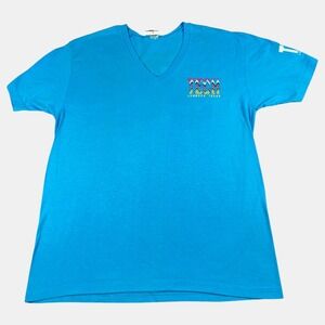 Youth Monument Shirt Women's Blue V-Neck TECH Lubbock, Texas Graphic Size Large